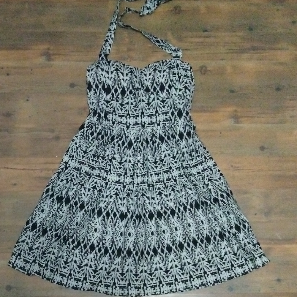 No Boundaries Black and White One Shoulder Dress